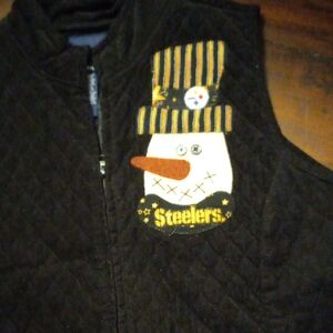 Steelers 🏈.  Basic Editions Black Quilted Vest